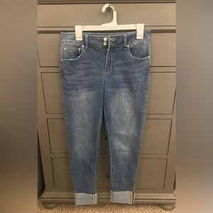 Indigo Rein cuffed jeans, juniors size 11, never worn.